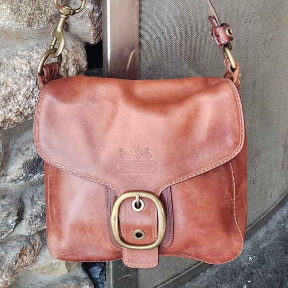 COACH J0769-11419 Bleecker Legacy Tattersall Flap Leather Shoulder Bag - Picture 3 of 16